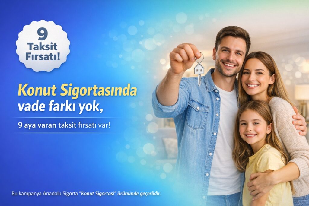 Konut Sigortası 9 Taksit Vade Farksız